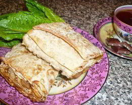 Лаваш с курицей и морковкой