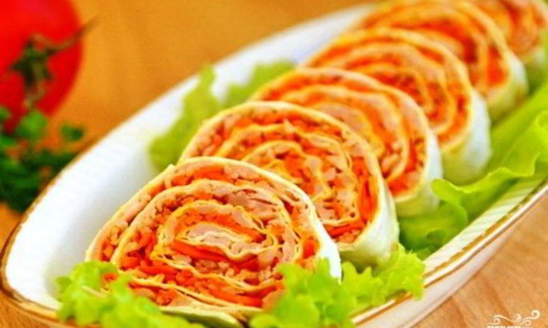 Рецепт лаваша с морковкой