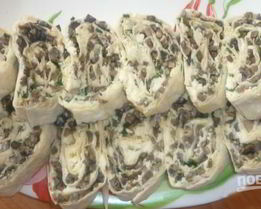 Лаваш с шампиньонами и сыром