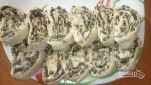 лаваш с шампиньонами и сыром