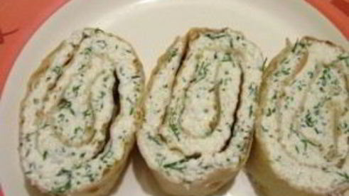 лаваш с творогом и зеленью
