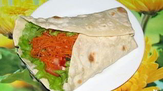 Начинка для лаваша с корейской морковкой
