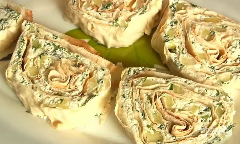 Рецепт рулетиков из лаваша
