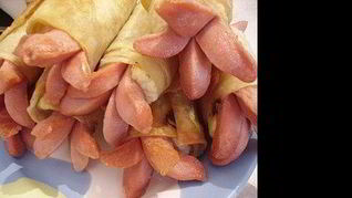 Сосиски с сыром в лаваше