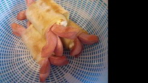 сосиски с сыром в лаваше