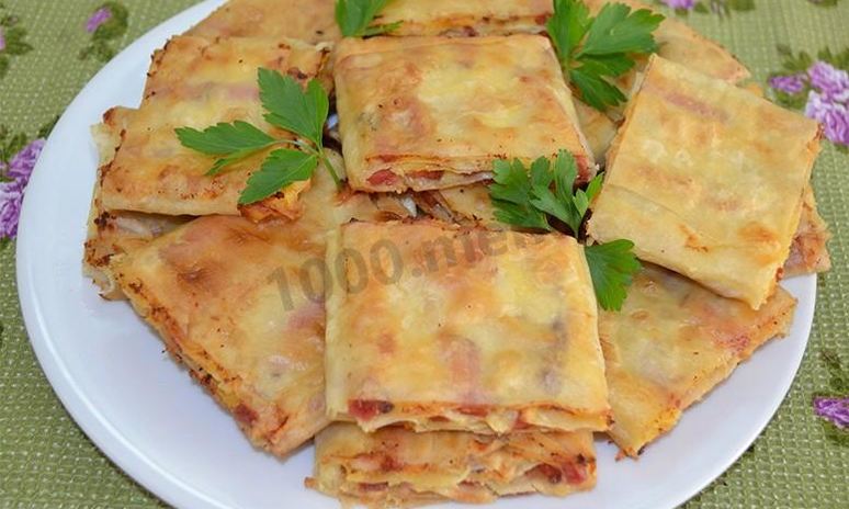 Рецепт жареного лаваша с начинкой на сковороде