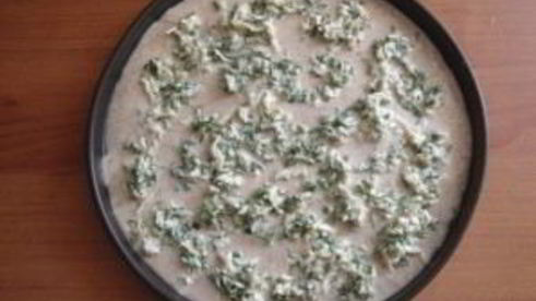 лепешка с отрубями, сыром и зеленью