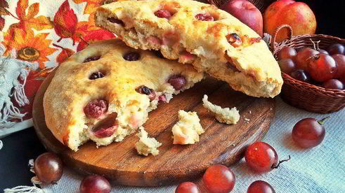 осенняя фокачча с виноградом и сыром
