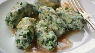 Творожные лепешки со шпинатом