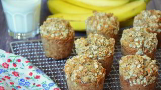 Банановые маффины с овсяными хлопьями