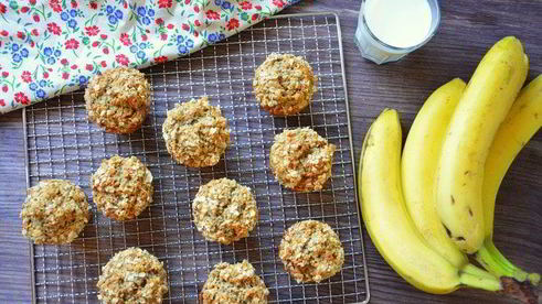 банановые маффины с овсяными хлопьями