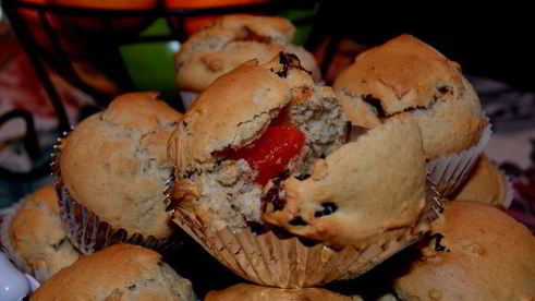 клюквенно-мармеладные маффины