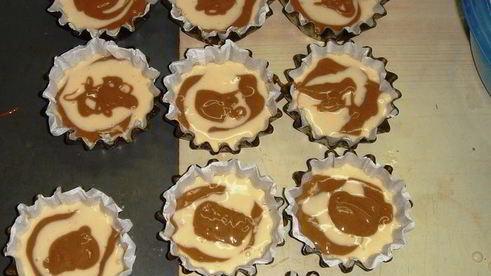 маффины бисквитные с молочно-белым шоколадом