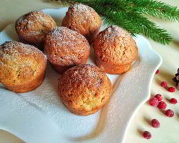 Маффины с ананасами и грецкими орехами