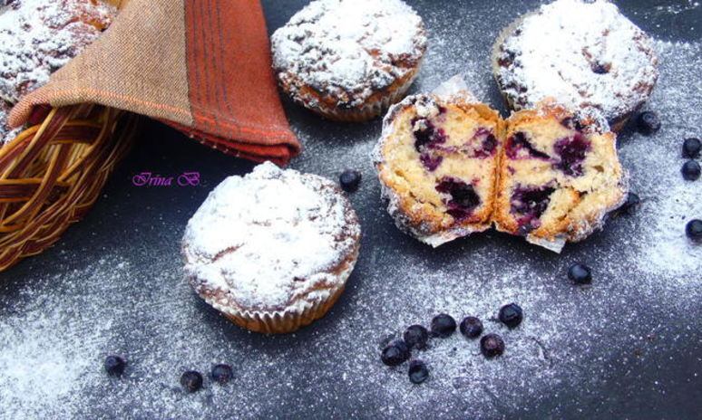 Рецепт маффинов с черникой и штрейзелем