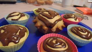 Маффины с шоколадным кремом