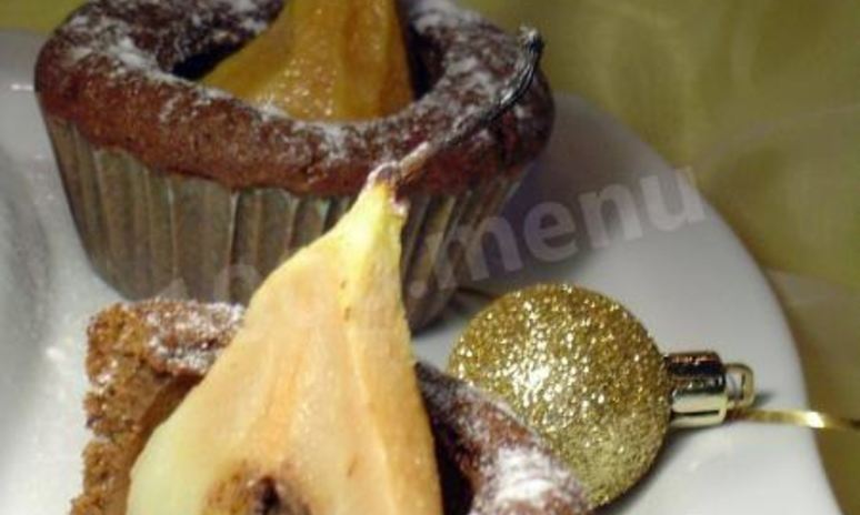 Рецепт маффинов с шоколадом и грушей