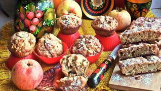 Овсяные маффины с арахисом и яблоками