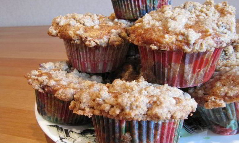 Рецепт яблочных маффинов с корицей и штрейзелем