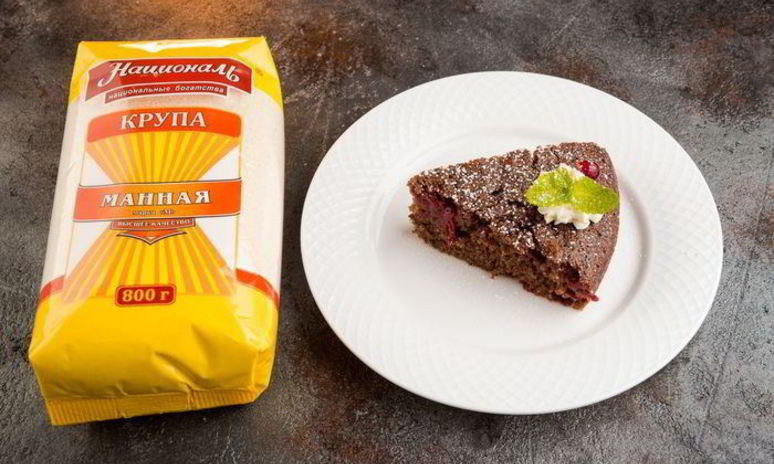 Рецепт манника клюква в шоколаде