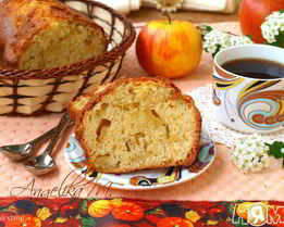 Манник на кефире с яблоками