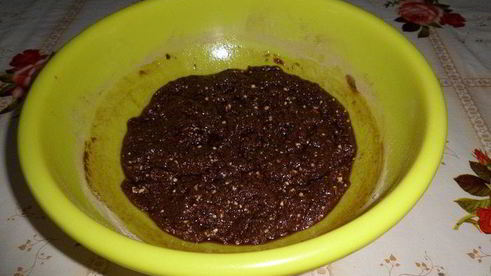 постный шоколадный манник с миндалем