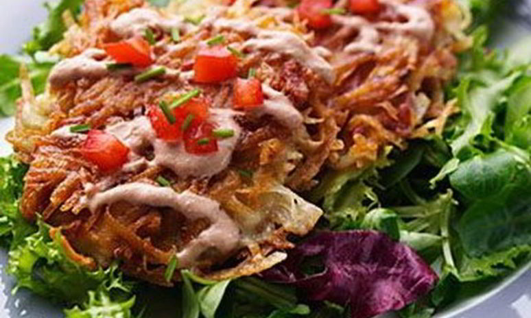 Рецепт картофельных оладий с чесноком и беконом