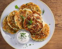 Оладьи из кабачков с творогом