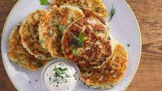 Оладьи из кабачков с творогом