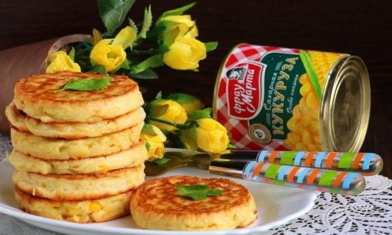 Рецепт оладий из сладкой кукурузы