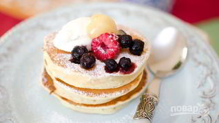 Оладьи на сметане с яблоками