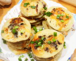 Оладьи с грибами