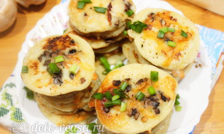 Рецепт оладий с грибами