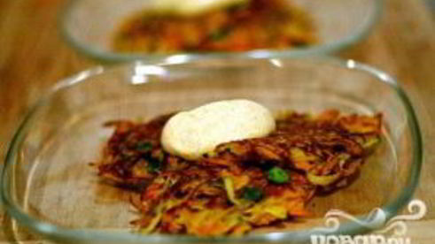 овощные оладьи с соусом карри