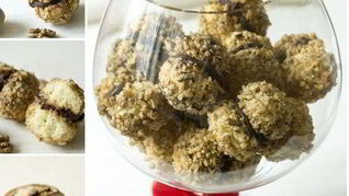 Печенье-шары с шоколадной начинкой