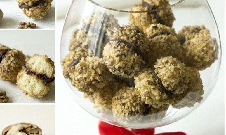 Рецепт печенья-шаров с шоколадной начинкой