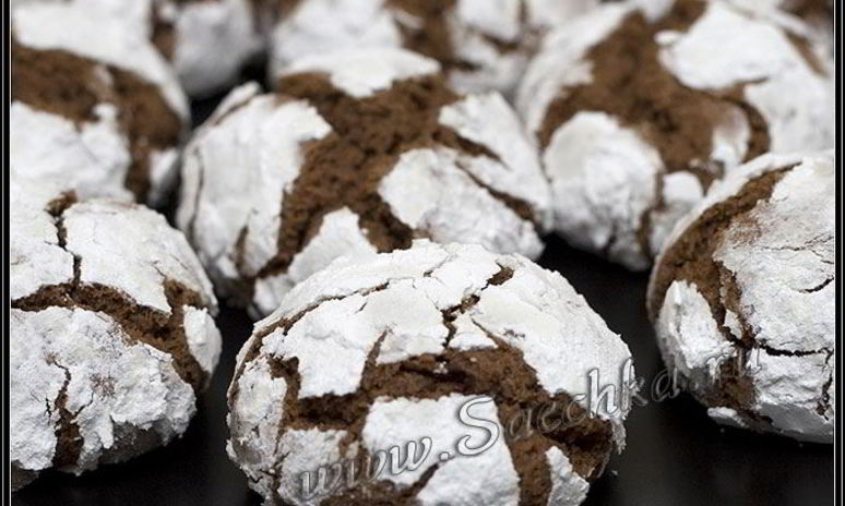 Рецепт печенья шоколадные трещины , chocolate crinkles