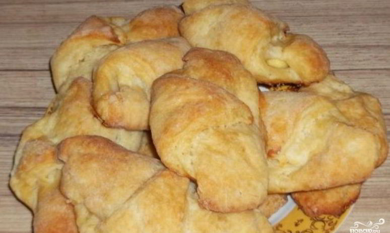 Рецепт рогаликов из творожного теста с яблоками