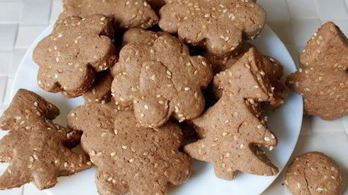 шоколадно-кунжутное печенье