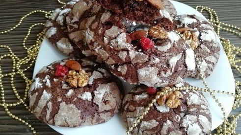шоколадное печенье с цукатами