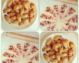 Творожные рогалики с малиновым джемом и финиками