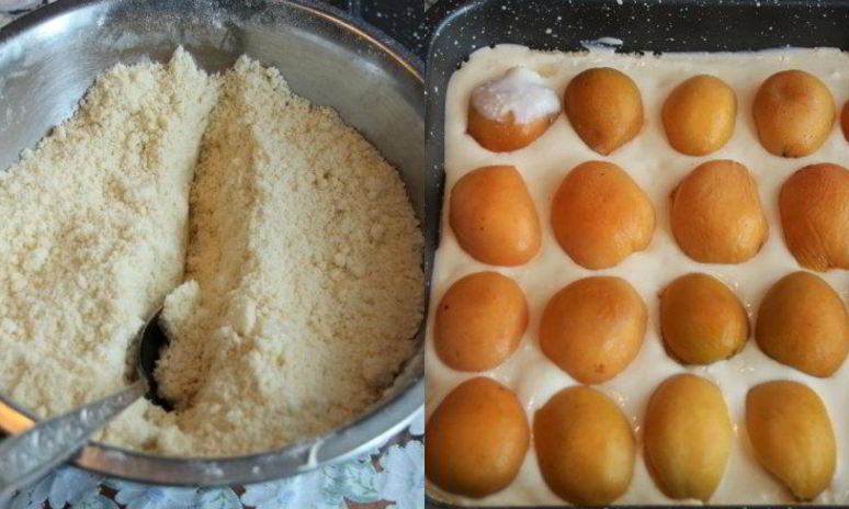 Рецепт абрикосового насыпного пирога