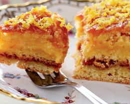 Глазированный лимонный пирог с лимонным кремом