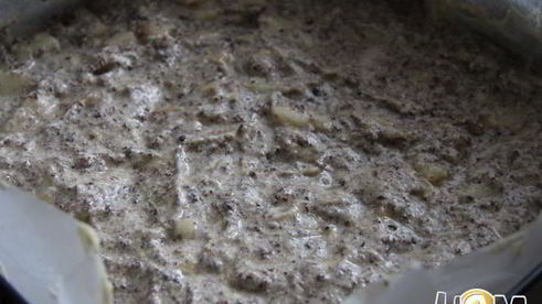 грушевый пирог с миндалем и шоколадом