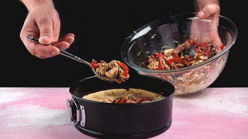 киш с курицей и овощами