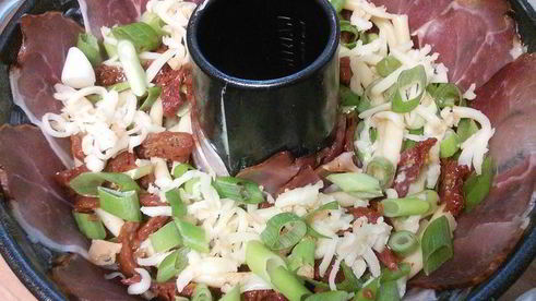 макаронный пирог с базиликовым соусом