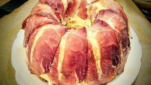 макаронный пирог с базиликовым соусом