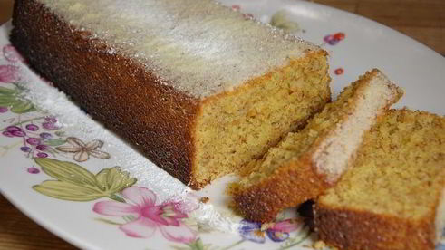 миндальный пирог на поленте и рисовой муке