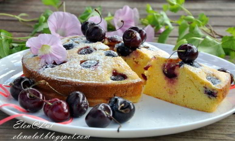 Рецепт пирога с черешней на кукурузной муке