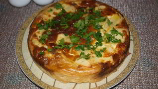 Пирог с индейкой и картофелем